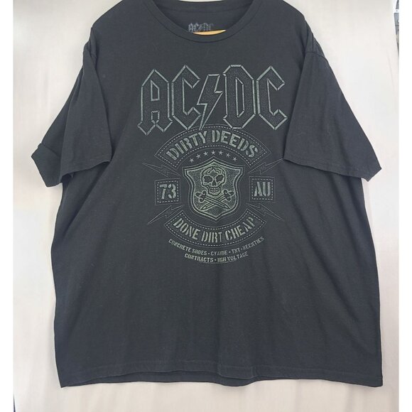 ACDC Dirty Deeds Done Dirt Cheep Black T-Shirt Crew Neck Men's XXL 2014 - Picture 1 of 6